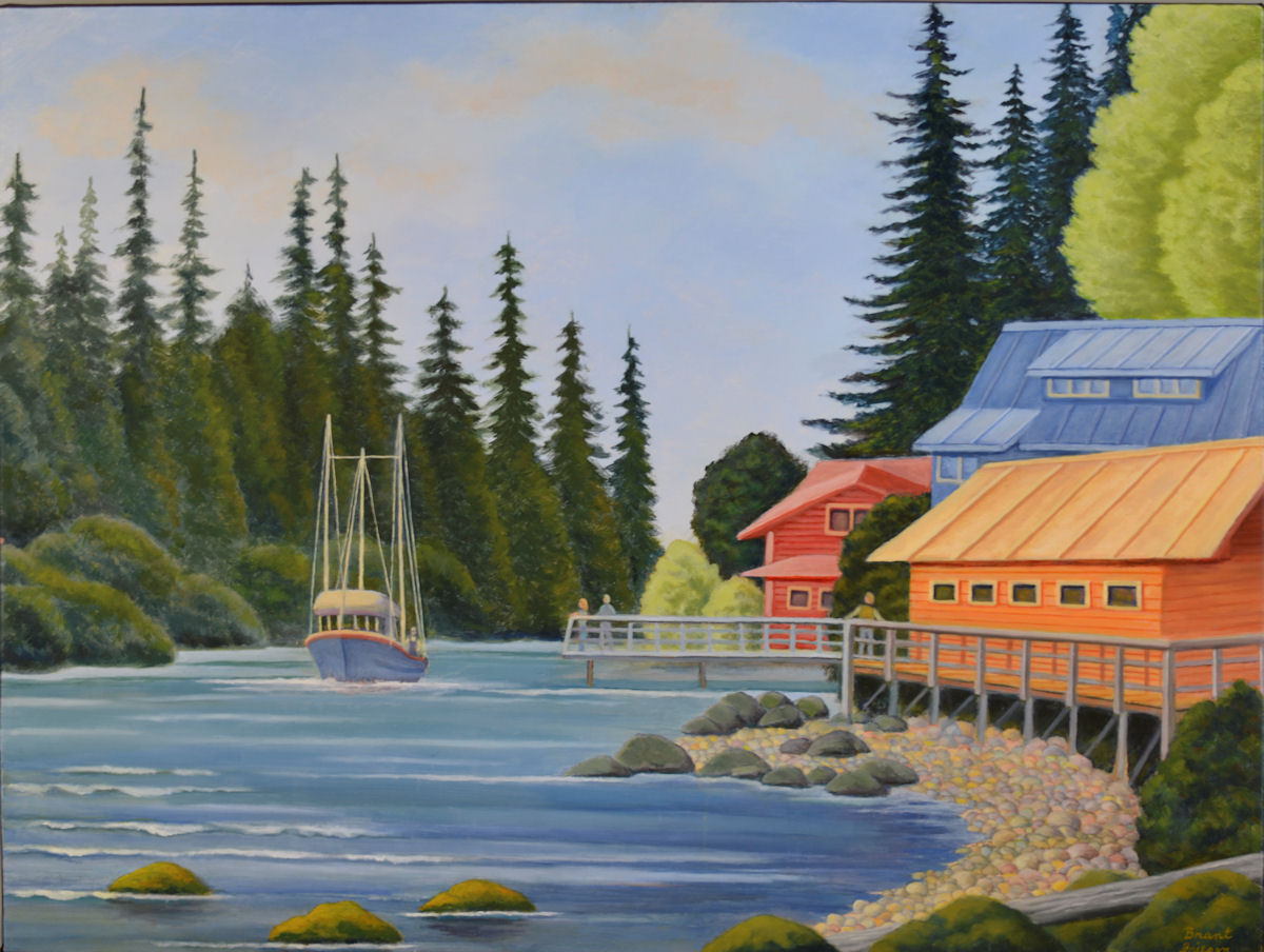 Painting of the Boardwalk on Bamfield Inlet - Bamfield, British Columbia